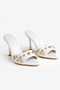 The Details on the Sem-High Heel Slippers Are Eye-Catching on the Front and Heel.
