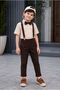 Girl Boy Brother Combination Suit Set with Bow Tie and Suspenders Special Occasion Combination for Ages 2-10 (Price Is for the Quantity) - 2