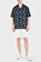 Cotton Logo Patterned Relaxed Fit Short Sleeve Shirt Men's Shirt Em001084 Af22078 Fb46 - 2