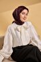 وشاح حرير تويلي بسلسلة باللون الأسود - الأحمر - 2