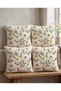 Beige Background Daisy Patterned Punch Embroidery Look Digital Printed Set of 4 Throw Pillow Covers - 6