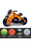 Rechargeable Kids Electric Motorcycle Tricycle With Button Controls Light and Music Orange - 4