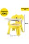 Baby Feeding Chair with Detachable Tray, Portable High Chair for Toddlers, Booster Seat with Back Support, Cushioned Cartoon Cover, Stackable, Safe Comfortable for Feeding/Playing - 3