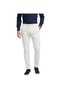 Men's White Flexible Fabric Slim Fit Elastic Waist Casual Sports Trousers 2601070