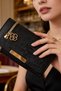 Black Women's Wallet with Gold Zipper Detail, Stylish Card Holder for Daily Use - 3