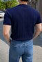 Old Money Fit Crew Neck Striped Knitwear T-Shirt – Slim Fit Premium Brown - 3