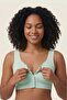 Mint Green Premium Quality Seamless Laser Cut Line Detailed Front Open Seamless Gathering Women's Bra