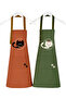 Kitchen Apron Set of 2 Stain-Resistant Water-Repellent Fabric Cat Print Dowry Black Cat Apron - 3