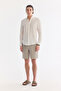 Men's Ecru Alttan Britli Collar Linen Blend Soft Touch Comfort Fit Shirt A61Y2019 - 4
