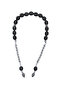 Silver Watermelon Slice Embroidered Erzurum Oltu Stone Zaza Prayer Beads 36 cm