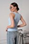 Women's Ribbed Look Crew Neck Basic Blouse Undershirt - 2