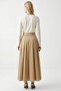 Crew Neck Pleated Embroidered Belted Regular Midi Dress - 4