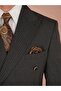 Premium Men's Striped Double-Breasted Suit Slim Fit Italian Style Jacket Pants - 7