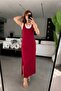 Women's Two-Piece Inside Mini Length Tank Top Thin Straps Deep Slit Dress - 3