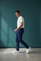 Men's Regular Fit Lycra Navy Blue Denim Trousers Comfortable Flexible Daily Stylish 5 Pockets - 6