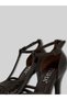 Velmya Women's Beige Leather Intertwined Band Hellenistic Design Single Band High Heeled Shoes 9 cm - 4