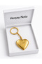Gold Color Heart Patterned 316L Stainless Steel Clamshell Memory Keychain - 2