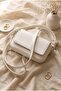 Minimalist Magnetic Cover Strap Crossbody Bag -White