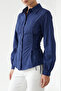 Shirt Collar Balloon-Sleeved Fitted Regular Shirt - 4