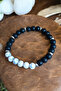 Patterned Turquoise Stone Matte Onyx Stone Men's and Women's Bracelet - 4