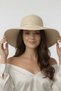 Luxury Women's Beige Knitted Straw Sun Hat with Lace Detail |   Wide-Brimmed Summer Beach and Vacation Model - 5