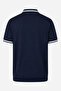 Buttoned White-Navy Blue Men's Polo Collar T-Shirt 17351 - 3