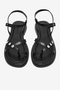 Women's Black Comfortable Fit Stone-Embellished Flip-Flop Sandals - 2