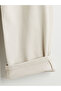 Beige elastic waist women's sweatpants - 3