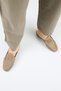 Zuleyka Women's Genuine Leather Pleated Loafer Mink Slippers - 7