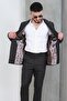 Slim Fit Men's Pointed Collar Striped Double Breasted Suit - 5