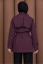 Short Windbreaker Belted Trench Coat Plum - 5