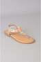 Seç 120 Stone-Embellished Flip Flops Genuine Leather Sandals Gold