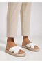 WHITE GENUINE LEATHER WOMEN SLIPPERS - 2