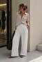 100% Cotton Muslin Fabric Wide Leg Women's Trousers My3535 - 3