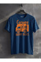 "Camping Is My Happy Place" Caravan Printed 100% Cotton Navy Blue Camping T-Shirt - 2