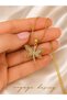 Stainless Steel Zircon Stone Gold Color Dragonfly Necklace - 2