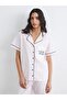 Shirt Collar Striped Women's Pajama Set (S6)
