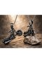 Stainless Steel Skull Detailed Chopper Biker Motorcycle Pendant - 3