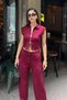 Women's Double Zipper Crop Vest Wide Leg Pants Bottom Top Sports Set - 6