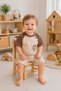 Baby Boy 100% Cotton Lion Printed Safari Shorts Set - Cream Brown 6-24 Months - 3