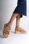Elena Elastic Stone Striped Orthopedic Sole Women's Sandals Ctt - Skin - 2