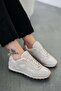 Sofia Women's Lace-Up Suede Sneakers Beige