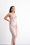 Strappy Collar, Sparkling, Brooch Detailed, Slit, Stylish Evening Dress - 5
