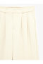 Modal Fabric Pleated Detail Wide Leg Long Fabric Trousers - 6