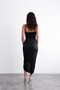 Strappy Collar, Sparkling, Brooch Detailed, Slit, Stylish Evening Dress - 4