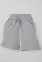 Boy's Shorts Set with Lettering Printed Shorts and Stripes, Ages 6-12, Ecru - 7