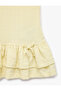 Yellow Girls' Dress with Bow and Ruffles 6Skg80084Ak - 6