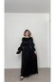 Shiny Fabric Ruffle Sleeve Dress - 5