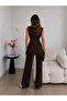 Gold Buttoned Pleated Vest Trousers Blazer Suit - 3