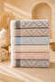 Soft Damask Fringed 6-Piece Cotton Towel Set |   Soft Textured Dowry Hand-Face Towel - 2